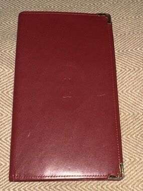 Authentic Cartier Leather Long Wallet with Corner Hardware
